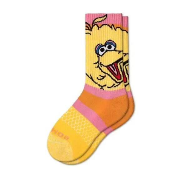 4 Pairs Bombas Sesame Street Crew Socks Elmo Big Bird Bert Kids Unisex Small